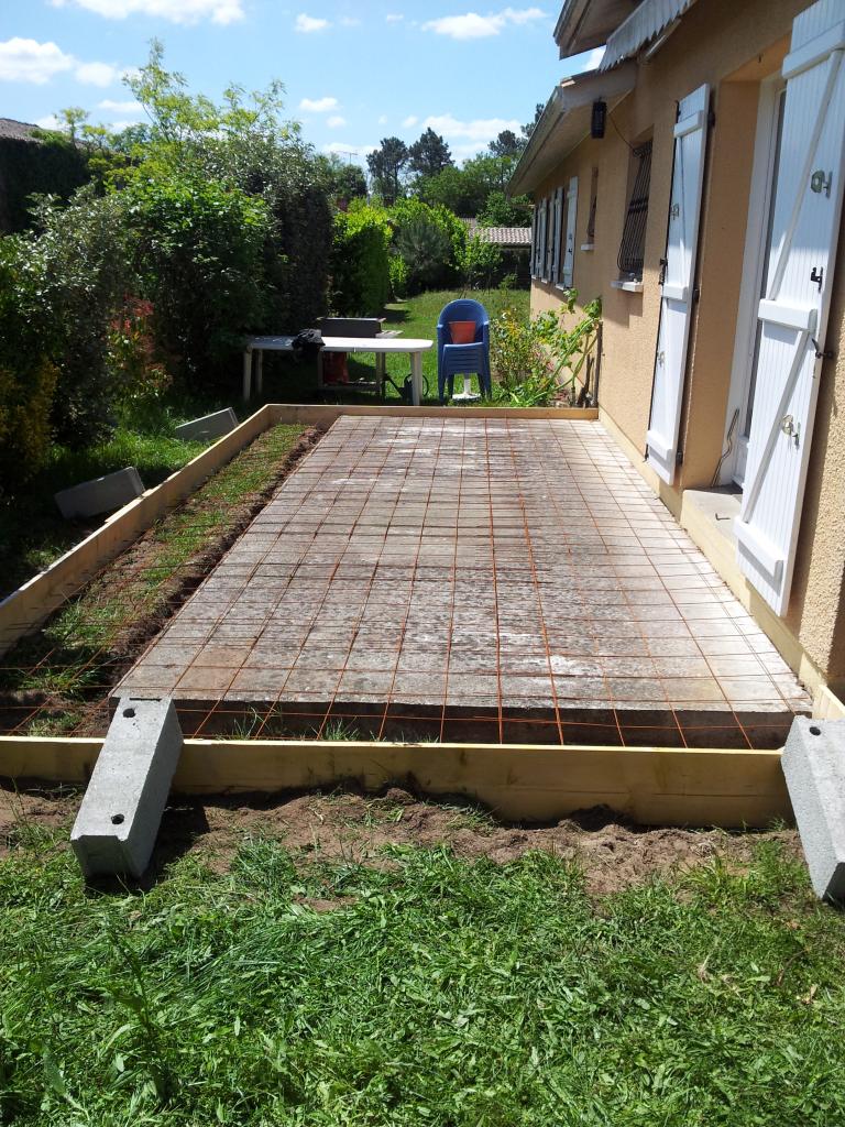 Agrandissement d'une terrasse beton