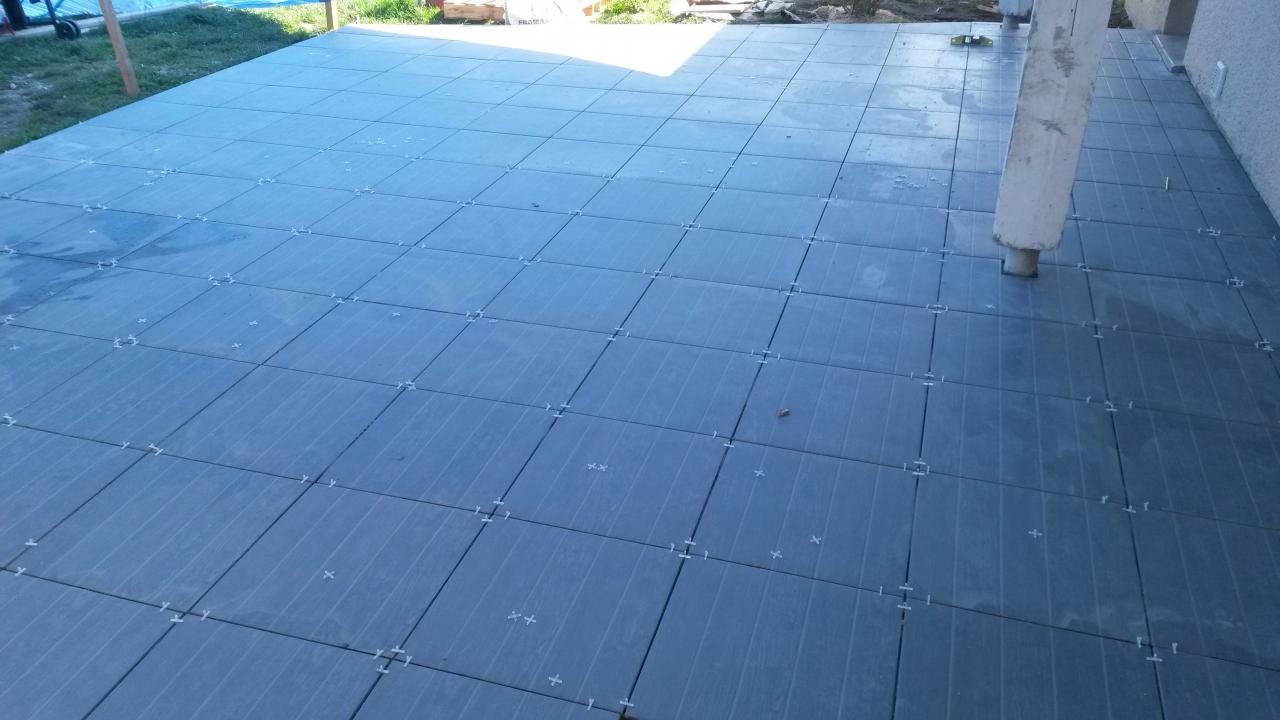 Carrelage exterieur sur terrasse